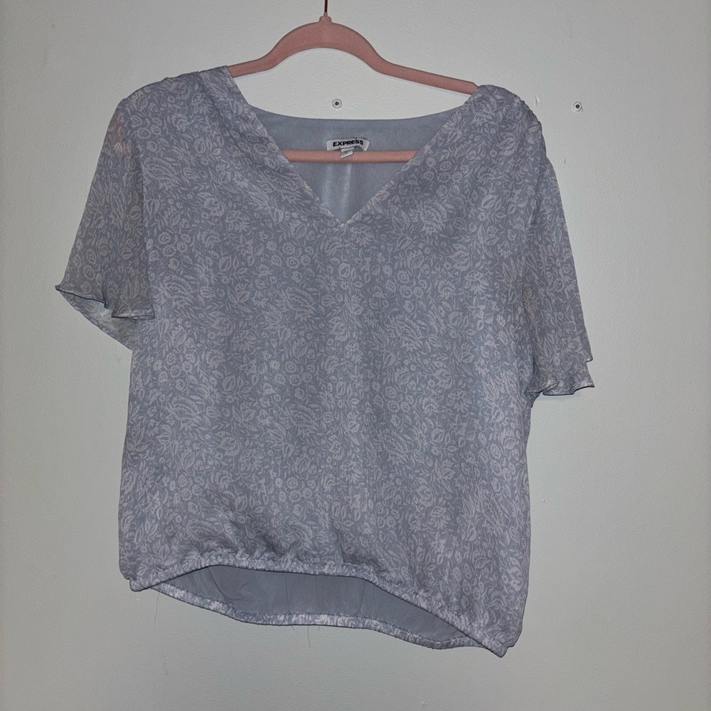 Express Light Blue Floral Top